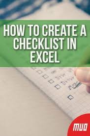 How To Create A Checklist In Excel Excel Tutorials Microsoft Excel Microsoft Excel Tutorial