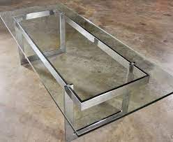 Coffee table base displaywhite glass top dont forget to cart there are coffee table design and color white with your living room kitchen table with wood for. Vintage Mid Century Modern Milo Baughman Style Chrome And Glass Coffee Table Glass Coffee Table Metal Dining Table Stainless Steel Coffee Table