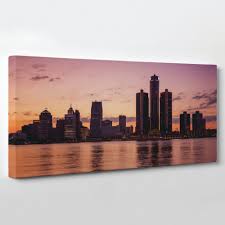 Our los angeles skyline canvas art is stretched on 1.5 inch thick stretcher bars and may be the lovely los angeles skyline depicts the gleaming lights of hollywood and the beverley hills high rises. City Skyline Xlarge Black And White Detroit Skyscrapers On Canvas Extra Large 5 Piece Detroit City Wall Art Canvas Print Interior Decor Art Collectibles Giclee Baby Land Co Il
