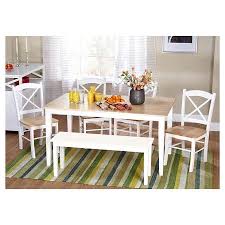 6 Piece Tiffany Dining Table Set Wood White Tms Kitchen Dining Sets Kitchen Dining Room Kitchen Dining Furniture