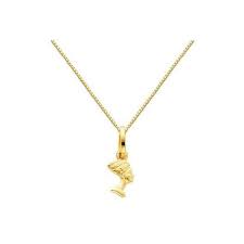 14k Yellow Gold Small Queen Nefertiti Charm Pendant With Yellow Gold 0 65mm Box Link Chain N Gold Chain With Pendant Necklace Combinations Yellow Gold Pendants