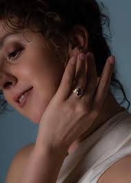 The Eliza 18ct Yellow Gold Ring with 2ct Pear Cut Spinel & 0.23ct Diam