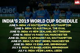 World Cup 2019 Schedule And Time Table With Schedule Pic