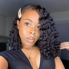 Changing your part can completely change your hairstyle. 10a Super Curly Hair Bob Wigs 13 6 Lace Frontal Wig Xbl Hair