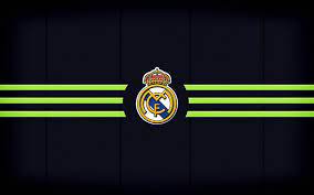 Get high quality logotypes for free. Hd Wallpaper Real Madrid Logo Black Background Illuminated Green Color Wallpaper Flare