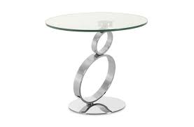 Stylish chrome ring table made from solid chromed metal rings and a floating glass top. Rings Collection Coffee Side Tables The Sofa Chair Company