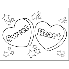 Sweet Heart Candy Hearts Printable Coloring Page Free To Download And Print Two Ca Heart Coloring Pages Valentines Day Coloring Page Valentine Coloring Pages
