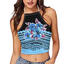4.5 out of 5 stars. Samoan Hawaii Polynesia Tribal Hibiscus Flower Blue Print Women Sexy Halter Vest Wholesale 1pcs Manufacture Camisole Sleeveless Buy Women S Casual Camisole Sleeveless Cami Tank Tops Cami Tank Top For Women Product On Alibaba Com