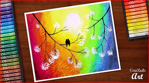 How To Draw Rainbow Birds Nature Oil Pastels Drawing Tutorial Very E Oil Pastel Drawings Oil Pastel Oil Pastel Art