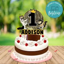 I made the cake as described with the exception of halving the salt since my husband's on a low sodium diet. Where The Wild Things Are Birthday Cake Topper Template Bobotemp