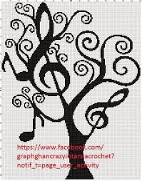 Graphghan Crazy Intarsia Crochet Music Tree Graph
