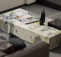 KINGS-WING Sofá de ónix verde Mesa de centro Pantagonia Jade Plinth Mesa  central Mesa de centro de mármol verde natural para sala de estar