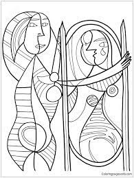 Free pablo picasso coloring page to download. Girl Before A Mirror Pablo Picasso Coloring Page Free Coloring Coloring Home