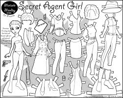 Secret Agent Paper Doll Marisole Black White Paper Dolls Clothing Paper Dolls Paper Dolls Printable