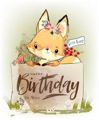 Lovely Fox Clipart Digital Collection Cute Animals Illustrations Lovely Set Cute Animals Planner Sticker Graphics Happy Birthday Illustration Birthday Wishes Cards Happy Birthday Animals