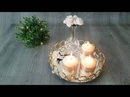 بأقل تكلفة عملت ديكور فخم صينية المرايه الروووعة diy youtube ramadan decorations candles candle holders