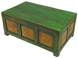 Vsr vintage coffee table pirates chest drawer wooden storage blanket box safe trunk. Painted Wood Trunk Coffee Table Distressed Green Yellow