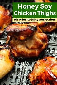 Air Fryer Chicken Thighs From Fresh Or Frozen Everyday Family Cooking Recipe Air Fryer Dinner Recipes Air Fryer Recipes Healthy Honey Soy Chicken Thighs
