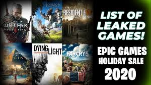 As per usual, december largely focused on epic's annual spree of one new game per day. Epic Games Store Holiday Sale 2020 List Of Games Leaked Youtube