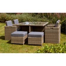 Oasis square dining table with 4 chairs. 8 Seater Wentworth Cube Set Square Table 4 Chairs With Folding Backrest 4 Footstools Incl Cushions Free Next Working Day Delivery Mon Fri