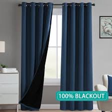 Order via our website or call 01482 215399. 2 Panels Faux Silk Satin Lined Curtains Window Treatments 100 Blackout Drapes With Black Liner For Bedroom Living Room 52 By 96 Inch Navy Blue Walmart Com Walmart Com