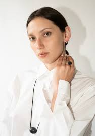 Ellipse Large Pendant Necklace in Black Shungite