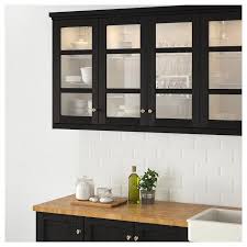 Lerhyttan Glass Door Black Stained 18x40 Ikea In 2020 White Modern Kitchen Kitchen Cabinet Trends Glass Door