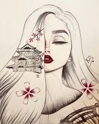 Japanese Chinese Inspired Drawing From Christina Lorre Teenage Drawings Christina Lorre Drawings Japanese Drawings