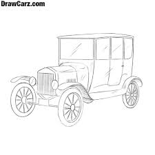 How To Draw A Ford Model T Step By Step Use This New Drawing Tutorial Made By The Drawcarz Com To Learn How To Draw The F Car Drawing Easy Car Drawings Model