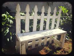 Gorgeous Upcycled Distressed White Picket Fence Garden Bench From Angry Wood Design Measuring 46 White Picket Fence Garden Rustic Gardens Picket Fence Garden