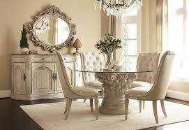 Chic Calm Nuance Accessories Furniture Glamorous Round Clear Glass Dining Table With Beautifu Round Dining Room Sets Round Dining Room Glass Round Dining Table