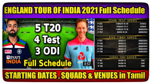 Online for all matches schedule updated daily basis. India Vs England 2021 Full Schedule Starting Date Squads England Tour Of India 2021 Bcci Youtube