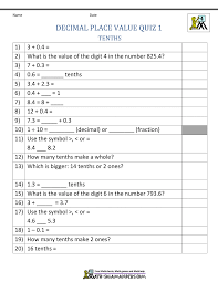 Third grade math made easy provides practice at all the major topics for grade 3 with emphasis on basic multiplication and division facts. Decimal Place Value Worksheets 4th Grade