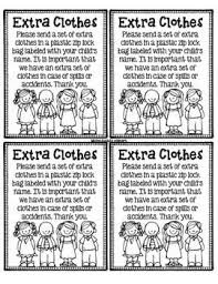 Extra Clothes Note Home School Classroom Preschool Teacher Preschool Organization