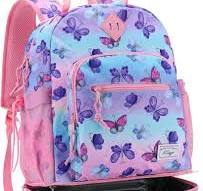 Kasgo Kinderrucksack, Niedlich Wasserabweisend Kinder Rucksack mit  Brustgurt Schultasche mit Bodenfach für Jungen Mädchen 6-10 Jahre Lila ...