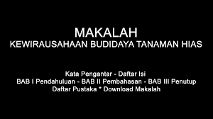 Kewirausahaan Budidaya Tanaman Hias Doc Pdf Download Contoh Makalah Lengkap