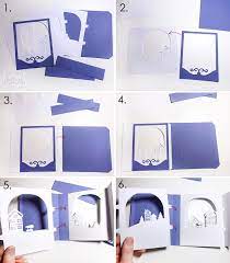 I will make the parts referring to the picture below. How To Make A Christmas Shadow Box Card
