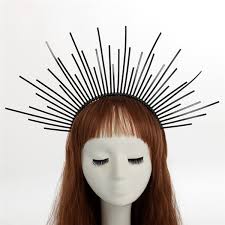 If you do see a halo around the moon or sun. Solar Halo Crown Sunburst Crown Gold Halo Crown Headband Black Wish