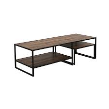 Avec ses deux plateaux indépendants, cette table basse en manguier et métal peut être utilisée à d'autres fins que celles habituellement réservées à ce meuble ou dans une autre pièce que le salon. Tables Basses Gigognes Industrielles En Bois Recycle Manufacture Tables Basses Interior S