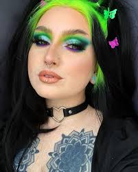 Billie Eilish Black With Neon Green Roots Straight Lace Front Synthetic Wig Lf1743 In 2020 Synthetic Wigs Wigs Neon Green