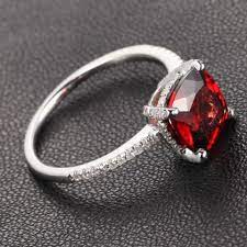 The 1.15 carat round tsavorite garnet is four prong one diamond accent is a round brilliant diamond and the other accent is a round old european diamond. 449 Cushion Garnet Engagement Ring Pave Diamond Wedding 14k White Gold Lord Of Gem Rings