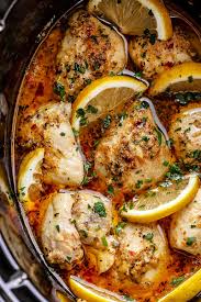 *you can substitute boneless skinless chicken breasts in this recipe instead of chicken thighs. Crock Pot Chicken Thighs Recipe With Lemon Garlic Butter Easy Crockpot Chicken Recipe Eatwell101