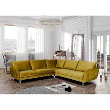 Choisir un canapé d'angle c'est faire de son salon une véritable œuvre d'art. Canape D Angle Lavi Tissu Aspect Velours Jaune Moutarde Achat Vente Canape Sofa Divan Cdiscount