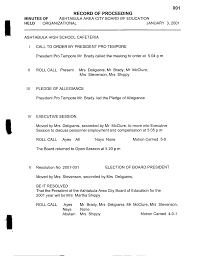 001 RECORD OF PROCEEDING