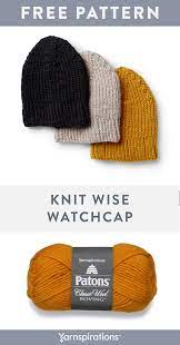 Free Knitted Wise Watchcap In Patons Classic Wool Roving Keep Cozy While L Knitting Patterns Free Hats Knitting Machine Patterns Beanie Knitting Patterns Free