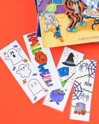 free printable halloween bookmarks just print and color