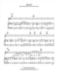 Elton John Daniel Sheet Music Pdf Notes Chords Pop Score Piano Vocal Guitar Right Hand Melody Download Printable Sku 50763