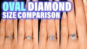 11 oval shaped diamond size comparison on hand finger