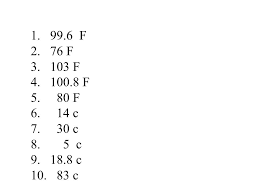 30 celsius = 86 degree fahrenheit 103 F To C