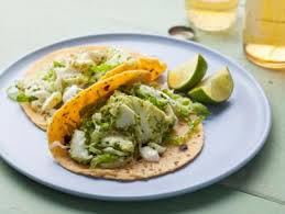 Healthy fish tacos with mango salsa wdfan5 + 16 16 more images. Halibut Fish Tacos With Guacamole Sauce Recipe Rachael Ray Food Network